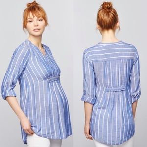 Luxe Essentials Denim Chambray Maternity Tunic